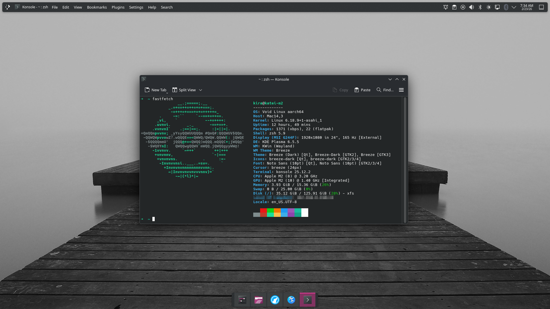 picture of Asahi-based Void Linux running